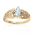 thumbnail image 3 of Galaxy Gold 14K Yellow Gold Natural Marquis-Shaped Aquamarine Filigree Solitaire Ring - March Birthstone - Courage & Clarity - Sizes 5.5 to 11 - Fine Jewelry for Women, 3 of 4
