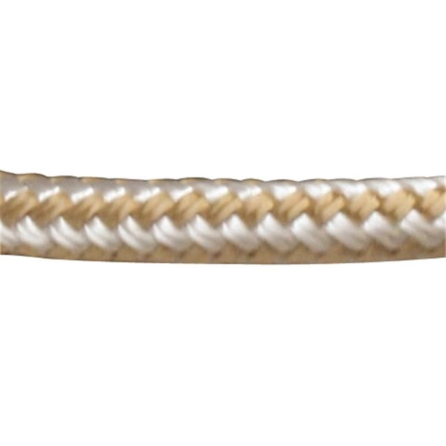 302110025G-W-1 0.37 in. x 25 ft. Double Braided Nylon Dock Line - Gold & White