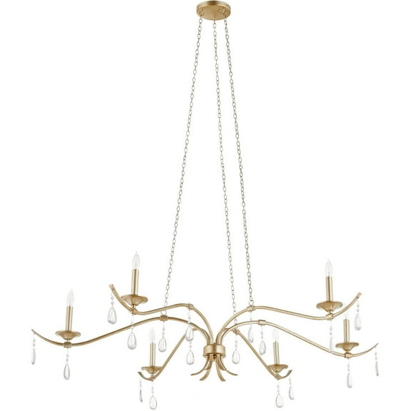 602-6-60 Quorum Lighting Lorelei - 6 Light Chandelier-22 Inches Tall and 50 Inches Wide-Antique Silver Finish