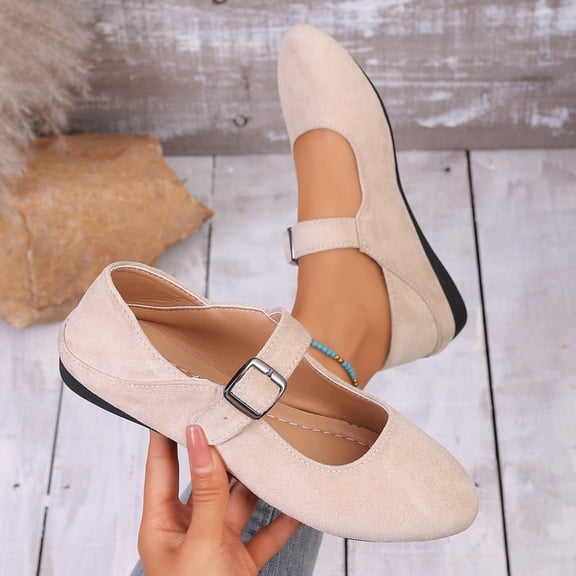 Wowcloth Women's Driving Shoes – Plus Size Comfort Flat with Soft Sole, Round Toe and Solid Color for Casual Versatile Wear