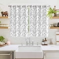 thumbnail image 2 of Grey Spring Floral Kitchen Curtains 72 Inch Length, Elegant Watercolor Summer Botanical Grommet Top Bedroom Living Room Curtains, Light Filtering Cafe Curtain Drapes 2 Panels Set 104''x72'', 2 of 9