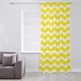 thumbnail image 3 of Yellow Moire Semi Sheer Curtains Drapes for Living Room, Bedroom, French Doors Window 96 Inches Long, Water Ripple Stripe Farmhouse Rod Pocket Chiffon Curtain Drapery Voile Draperies Panel, 3 of 6