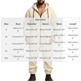 thumbnail image 5 of Ceisia Mens Loose Full Zip Hooded One Piece Jumpsuit Casual Sports Onesie Beige S Gift, 5 of 5