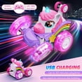 thumbnail image 6 of Unicorn Remote Control Car Toys for Girl - RC Stunt Cars 4WD 360° Rotating | Pink Remote Control Vehicle 2.4GHz Toy Car with LED Lights, Birthday Gift for 3 4 5 6 7 8 9 Year Old Girls, 6 of 8