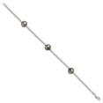 thumbnail image 2 of Finest Gold Sterling Silver Rhodium 8-9 mm Baroque 3stat Tahit Saltwater Pearl Bracelet, 2 of 3