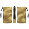 thumbnail image 2 of Womens Wallet Bifold Ladies Cluth Bag Wristlet Wrist Strap Long Purse Gold Gradient Design, 2 of 6