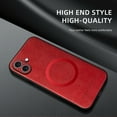 thumbnail image 4 of for iPhone 16 Premium PU Leather + TPU Back Case, Magsafe Anti-Scratch Lightweight Ultra Slim Shockproof Protective Anti-Fall Business Phone Case for iPhone 16, Winered, 4 of 9