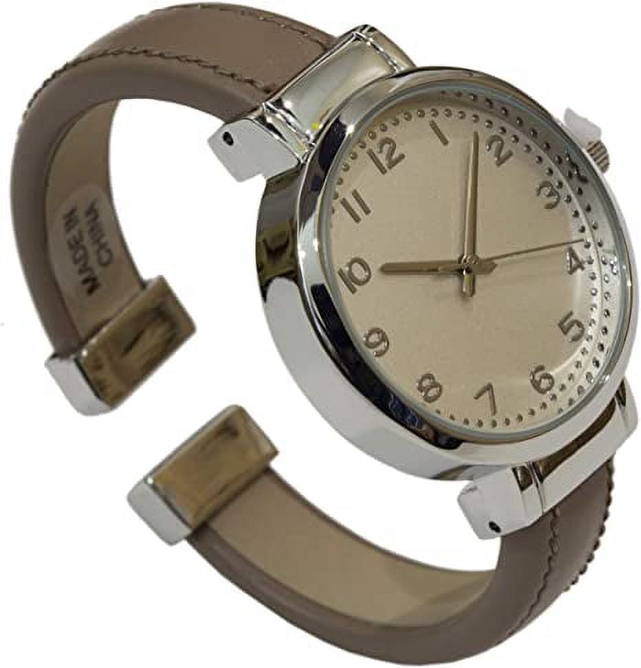 Blekon Collections Japanese Quartz Womens Fashion Leather Bangle Cuff Watch