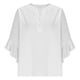 thumbnail image 4 of mfyjkho Tops Bohemios Para Mujer, Blusa Holgada Informal De Color Liso Con Botones Y Escote En V Y Mangas De Encaje 3/4 Para Mujer Tops Para Salir Para Mujer Xxl, 4 of 5