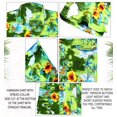 thumbnail image 4 of HAPPY BAY Men's Hawaiian Shirts Short Sleeve Button Down Shirt Mens Summer Shirts Casual Beach Holiday Hawaii Shirts for Men Funny M Ocean Chart, Autumn Green, 4 of 5