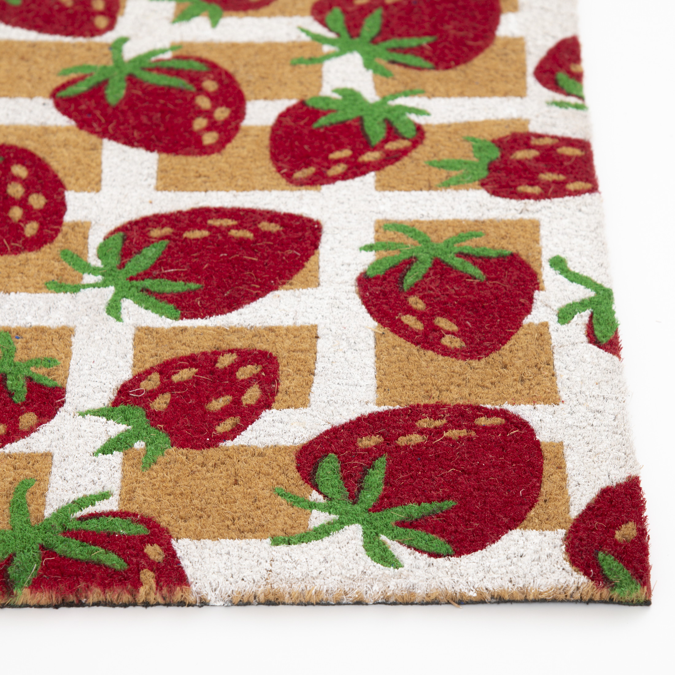 Mainstays Strawberry Grid Coir Doormat, 18"x30"