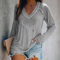 thumbnail image 2 of Tops Para Mujer Blusa de Navidad Camisas de Manga Larga Otoño Moda Causal Cuello en V Camiseta de Perforación en Caliente Odeerbi ODB169287, 2 of 6