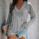 thumbnail image 2 of Tops Para Mujer Blusa de Navidad Camisas de Manga Larga Otoño Moda Causal Cuello en V Camiseta de Perforación en Caliente Odeerbi ODB169289, 2 of 6