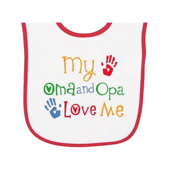 Inktastic Oma and Opa Love Me Grandchild Baby Terry Cloth Bib