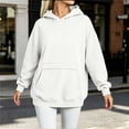 thumbnail image 5 of Hurxie Womens Oversized Hoodies Fleece Sweatshirts Long Sleeve Sweaters Pullover Fall Clothes with Pocket White,M, 5 of 7