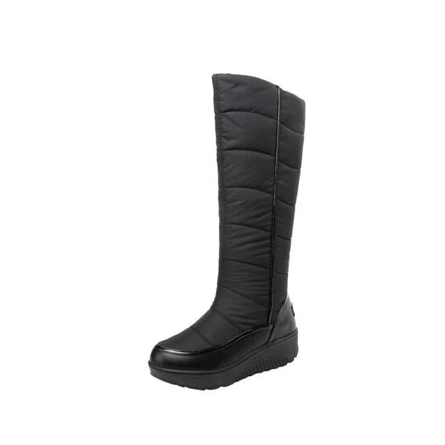 Zapatos para mujer, grandes, otoño/invierno, de algodón, suela gruesa, colores a juego, botas altas para nieve, botas para correr, botas vaqueras.