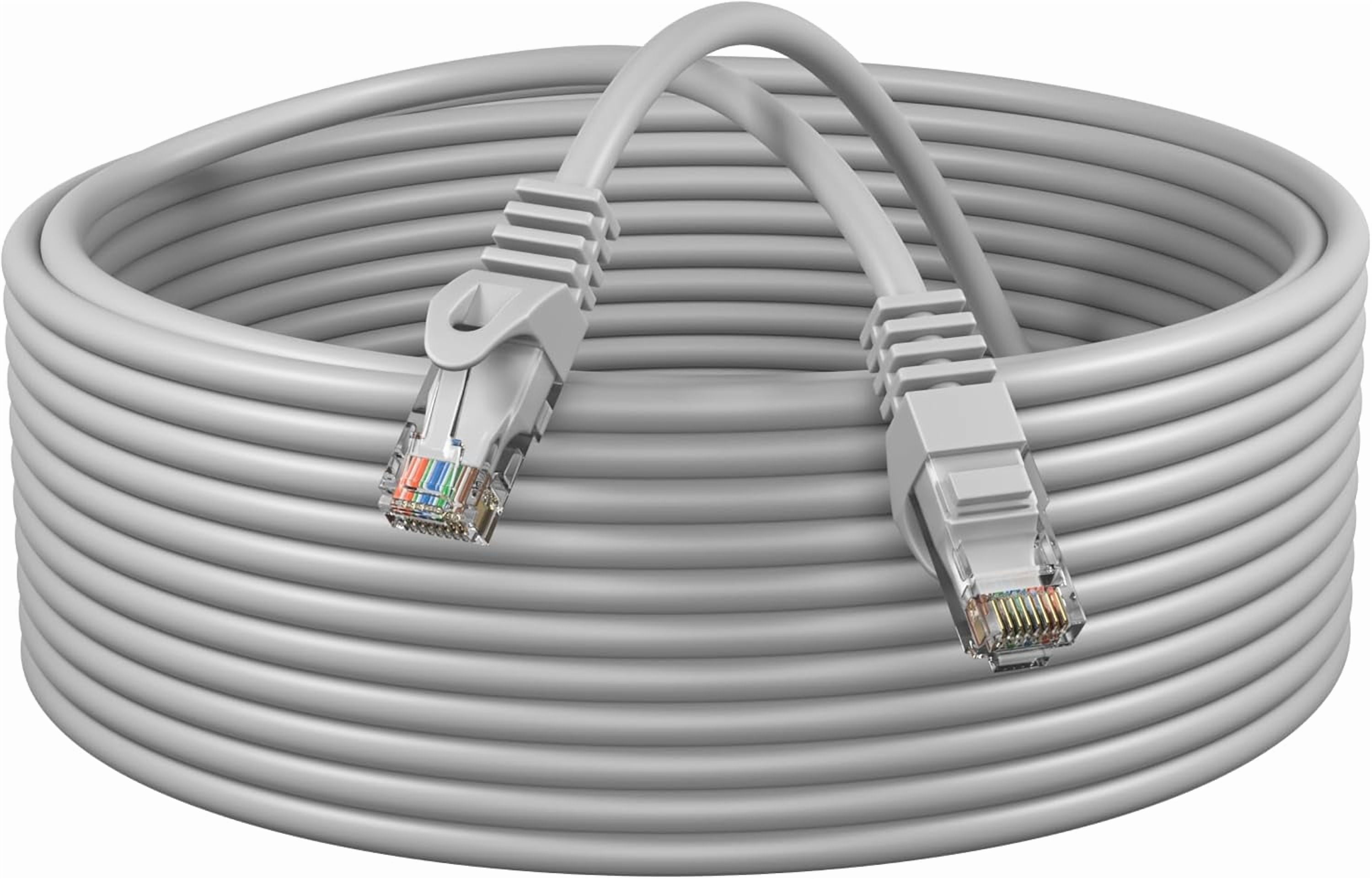 Cat6 200FT Network Ethernet Patch Cable, 550Mhz Internet Wire, For Router, Modem, PC, Laptop, TVs, Printer Cord, Consoles, Copper-Clad Aluminum, Gray, Cables Direct Online