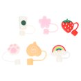 thumbnail image 3 of Miangastore Straw Covers Assorted Color 6Pcs 1.8x1x0.4In, 3 of 8