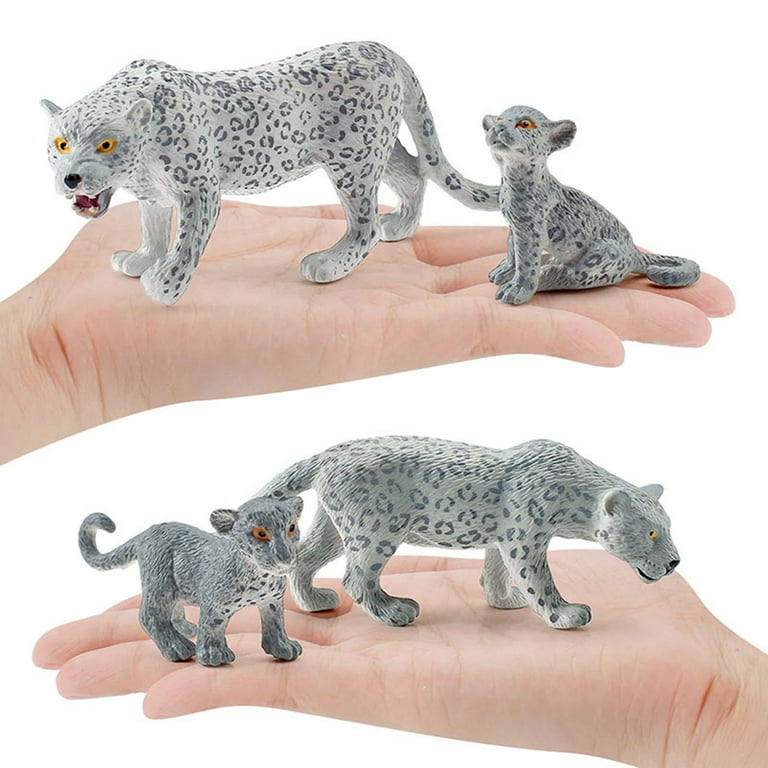  Toymany 4PCS Realistic Leopards Figurines with Leopard Cub,  2-5 Plastic Jungle Animals Figures Family Playset Includes Baby,  Educational Toy Cake Toppers Christmas Birthday Gift for Kids Toddlers :  Toys & Games