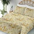 thumbnail image 3 of Ambesonne Vintage Fitted & Flat Sheet with Sham 3 Pcs Set, Creamy Meadow Blossom Print, Twin, Cream Mustard and Caramel, 3 of 5