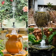 2.5W Solar Fountain Pump, Outdoor DIY Solar Water Fountain with 6 Nozzles and 4ft Water Pipe, Solar Powered Pump for Bird Bath, Ponds, Garden and Fish Tank