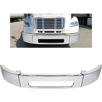 KOJEM Front Bumper Assembly Compatible with 2003-2021 Freightliner M2 106 112 Business Class A21-26683-005 A21-27811-016 A21-27811-017 Models Steel Bumper Chrome 3PCs