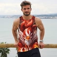 thumbnail image 6 of KLL Red Leaf Flame Fox Print Men's Muscle Gym Workout Stringer Tank Tops Bodybuilding Fitness T-Shirts Tank Tops Men-Medium, 6 of 7