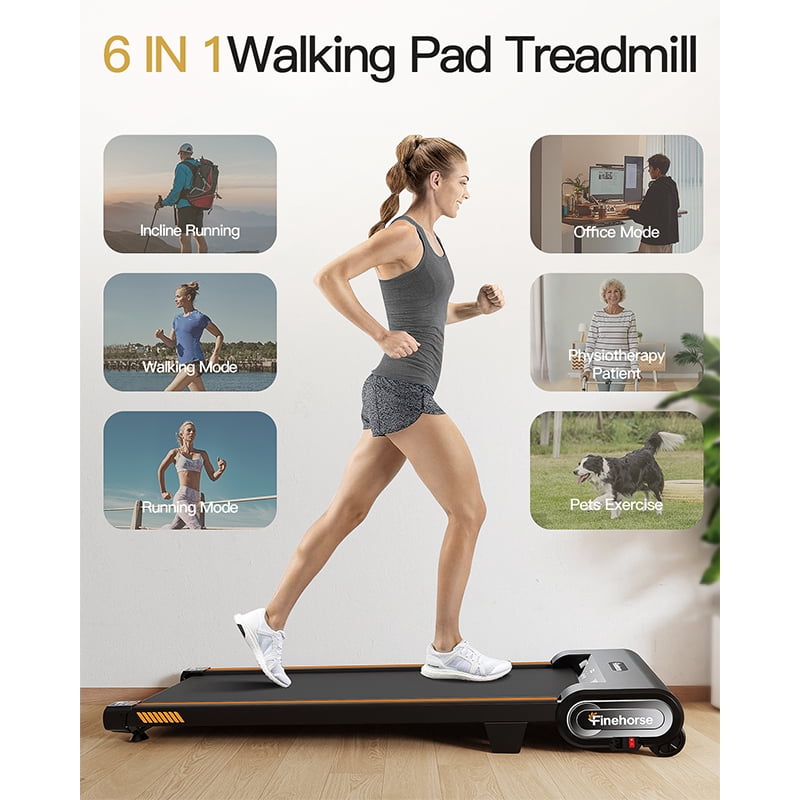 Walking Pad with Incline, 6 IN 1 Under Desk Treadmill,2.5HP Portable Treadmill