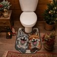 thumbnail image 4 of Sruoe U-Shaped Contoured Toilet Rugs for Bathroom, Wolf & Fox Print U‑Cut Microfiber Floor Mat 16x20 Inch, Soft Absorbent Non‑Slip Bathroom Decor Rug for Toilet Base Home Decor, 4 of 8