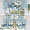 thumbnail image 4 of 3 Pack Blue Daisy Kitchen Curtains 54x24 inch - Curtains for Bedroom as Farmhouse Kitchen Decor and Spring Decorations for The Home, Daisy Kitchen Curtains and Valances Set, 4 of 5