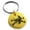 Gold, variant on Stainless Steel Iconic Pirate Crossbones Skull Engraved Small Medallion Circle Charm Keychain Keyring