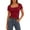 Red, variant on Stichou Womens Short Sleeve Tops Casual Slim Fit T-Shirt Lace Crew Neck Ribbed Knit Shirts 2026 Spring Summer Trendy Going Out Basic Tee Khaki S