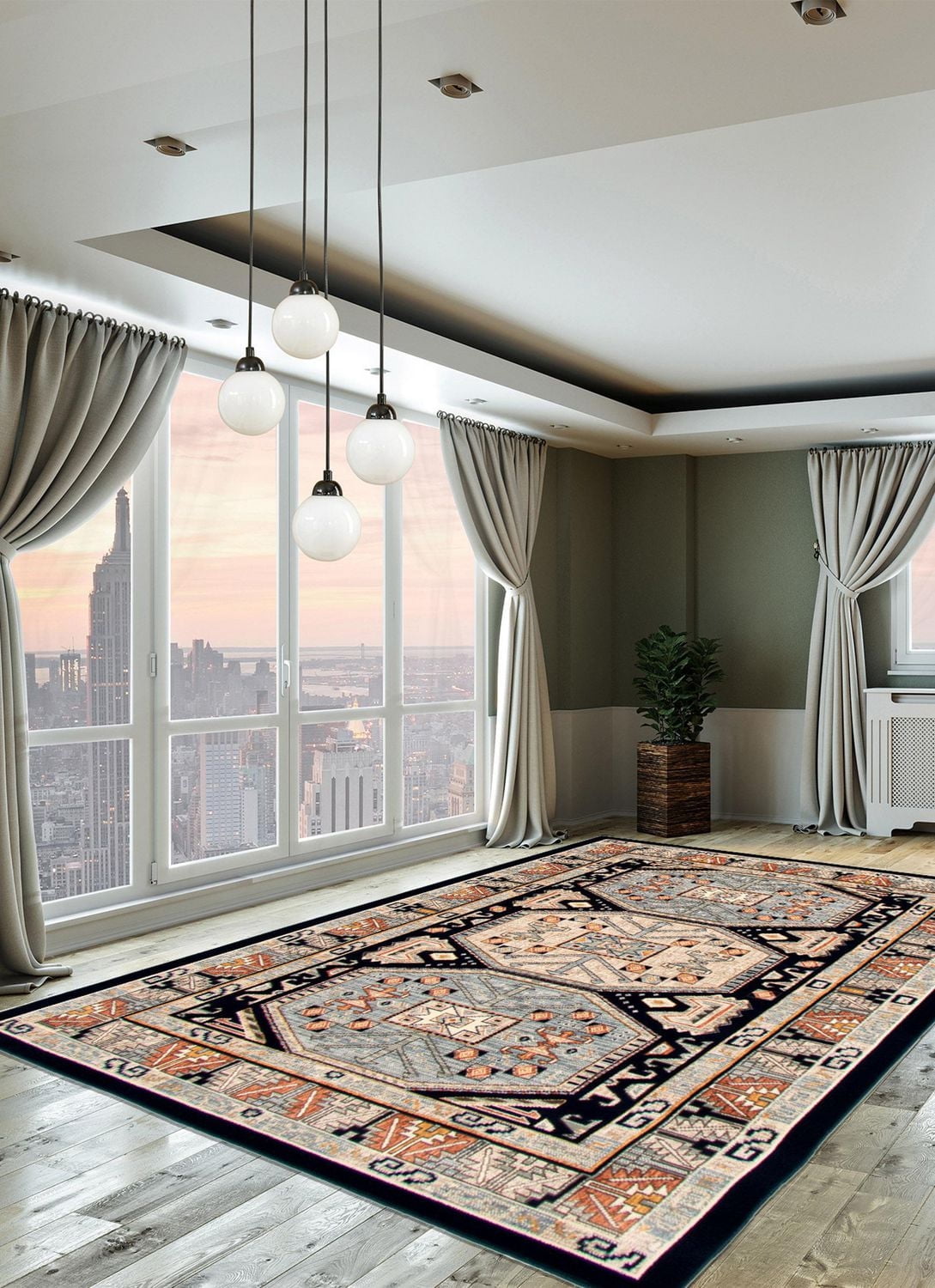 ECARPET Qashqai Blue Rug