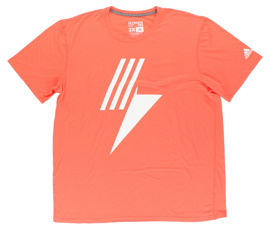 adidas - Adidas Mens Lightning Bolt Tshirt Neon Orange XXL - Walmart.com