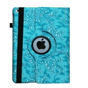JYtrend Smart Case for iPad 2nd/ 3rd/4th Generation, Rotating Stand Magnetic Wake/Sleep Cover for iPad 2/3/4 A1395 A1396 A1397 A1403 A1416 A1430 A1458 A1459 A1460 (Embossed Flower)
