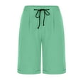thumbnail image 4 of FNFYFH Summer Causal Womens Bermuda Shorts Elastic High Waist Beach Shorts with Pockets Drawstring Wicking Comfy Pants for Women Soft Loose Fit Running Shorts, 4 of 6