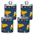thumbnail image 2 of Yellow Truck Roadblock Cute Translucent Plastic Cans Storage Canisters with Lid Set of 2, 2 of 7