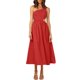 thumbnail image 3 of SAYOO vestidos largos acampanados para mujer 2022, verano sin mangas de un hombro fruncido Color sólido recorte de una pieza SAYOO casual, 3 of 7