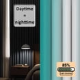 thumbnail image 3 of Aqua White Ombre Blackout Curtains for Bedroom/Living Room, Pinch Pleated Black Out Curtains, Gradient Abstract Minimalist Aesthetic Room Darkening Window Drapes with Hooks 2 Panels, 39"x70", 3 of 8