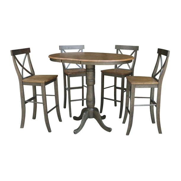 36 Round Extension Dining Table With 4, Round Dining Table For 4 Bar Height