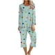 thumbnail image 2 of Puntoco Conjunto de pijama cómodo de dos piezas con cuello redondo y manga larga para mujer, conjunto deportivo, 2 piezas Puntoco Puntoco-4794, 2 of 5