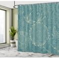 thumbnail image 4 of Ambesonne Garden Shower Curtain, Nostalgic Floral Art, 69"Wx70"L, Teal and Ivory, 4 of 4