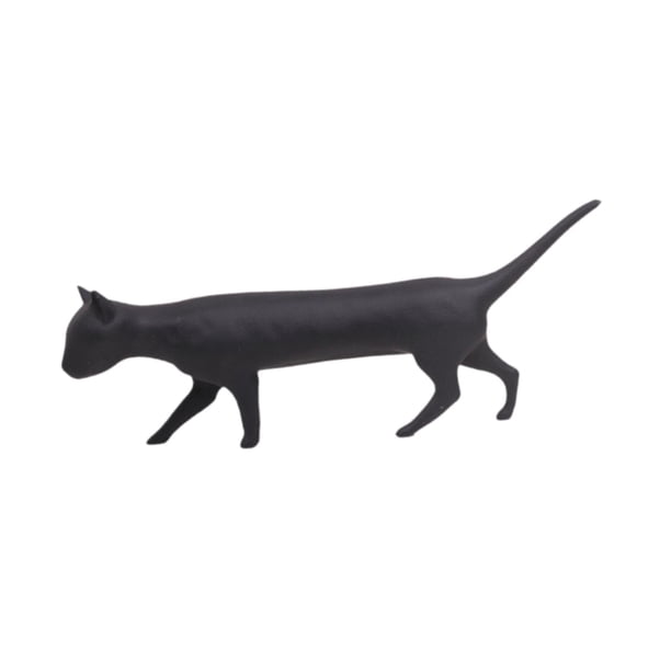 Estatua de gato, escultura animal, delicado adorno decorativo coleccionable moderno Negro