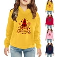thumbnail image 3 of Penkiiy Baby Toddler Kids Boy Girl Solid Christmas Prints Casual Pocket Hoodie Sweatershirt Pullover Yellow Clearance for 3-4 Years, 3 of 8