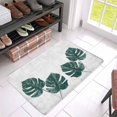 thumbnail image 3 of MKHERT Green Hawaiian Tropical Monstera Leaves on White Marble Doormat Rug Home Decor Floor Mat Bath Mat 30x18 inch, 3 of 3