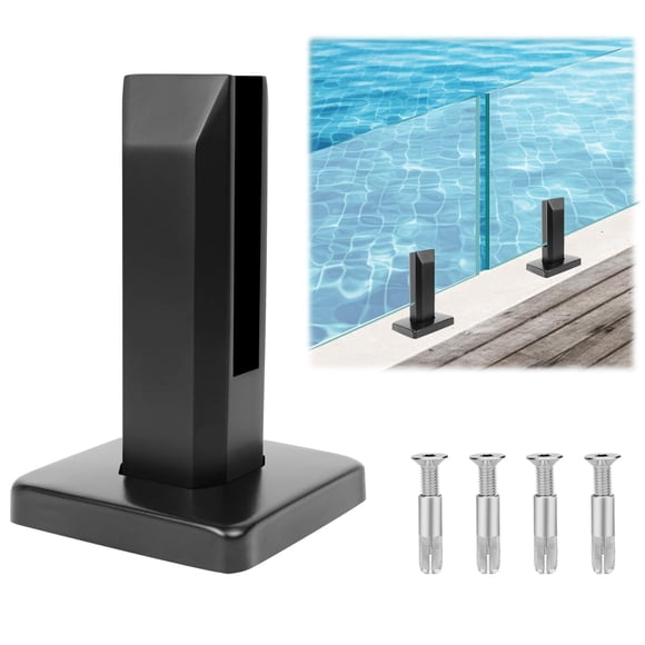 Lukloy 1 Pieza De Acero Inoxidable 304, Espigas De Vidrio Cuadradas, Abrazadera De Espiga Para Cerca De Piscina, Hogar, Jardín, Escaleras, Barandilla, Balcón, Abrazadera De Piso De Vidrio (1 Pieza, Pe