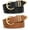 B-black+brown Alloy Tail, variant on 2 Pack Women's Leather Belts for Jeans Dresses Fashion Gold Buckle Ladies Belt