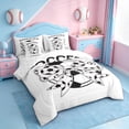 thumbnail image 2 of Erosebridal Cartoon Soccer Print Bows 7-Piece Twin Bedding Sets For Girls,Football Theme Kids Bedding Comforter Set,Reversible, 2 of 7