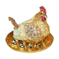 thumbnail image 1 of Ornamento de pollo de la gallina Ornamento de pollo Organizador de joyas únicas Estatua de gallina para el jardín de la sala de granja de regalos de Marrón, 1 of 8