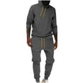 thumbnail image 2 of Stamzod Sweatsuits For Men Plus Size 2 Piece Hoodie Men's Jogging Tracksuit Set Casual Athletic Long Sleeve Outfit Pullover Suit Set On Clearance, 2 of 5